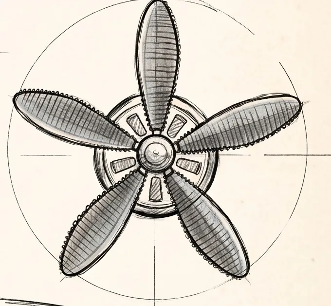 Sketch of the serrated propeller