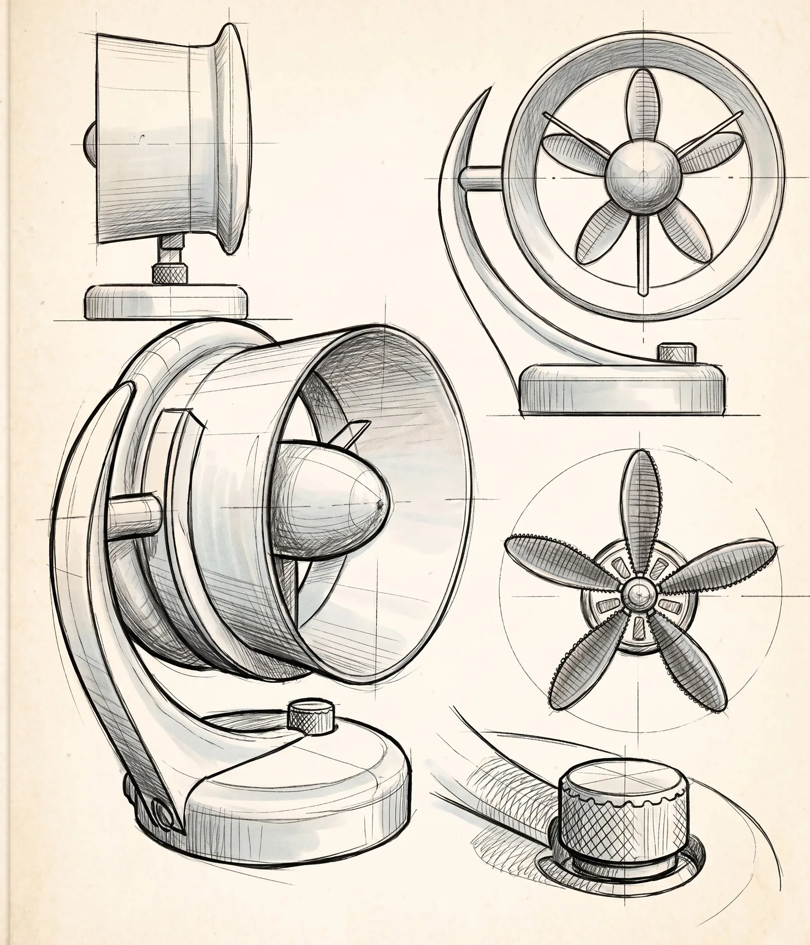 Exploration sketch board of the Ventilencieux